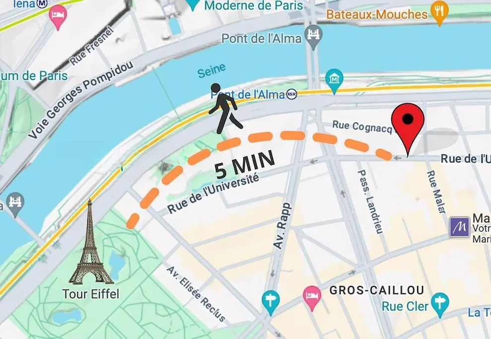 Apartman Charmant Studio 2P - 5' Tour Eiffel Párizs Franciaország